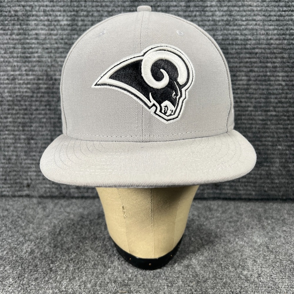 Los Angeles Rams LA Hat Cap 7 3/8 Gray Fitted New Era 59Fifty 5950 NFL Football